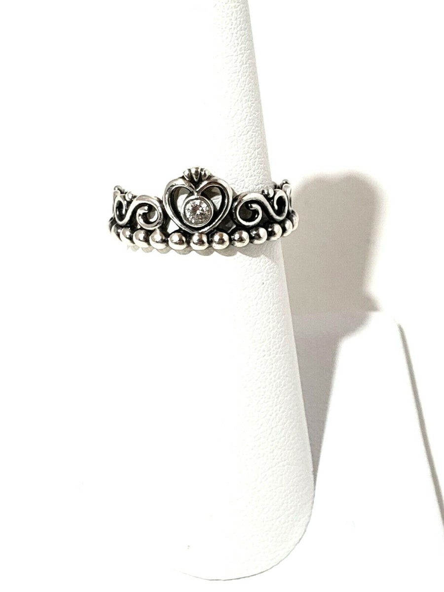 Pandora Sterling Silver Princess Tiara Crown Ring, Size 5 1