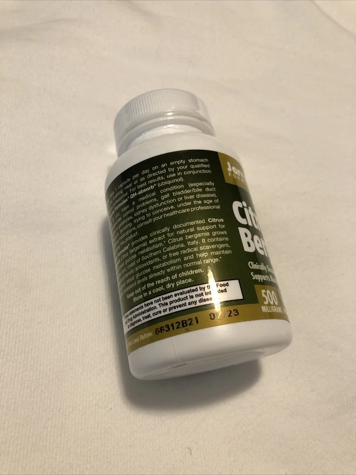 Jarrow Formulas, Inc. Bergamota cítrica vegana 500 mg 60 cápsulas vegetales Foto 4 de 4