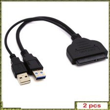 2pcs USB 3.0 or USB2.0 To SATA 22Pin Adapter Cable for 2.5'' 3.5'' HDD Externa
