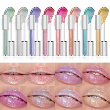 Women Girls Lip Gloss Glitter Finish Lip Glaze Party Lips Glow Dazzling 1Pc