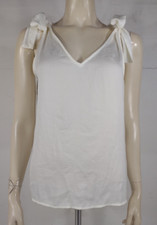 NWT Banana Republic white V-Neck shoulder tie tank top blouse ladies Small