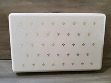 Vintage 24 Compartment Jewelry Box Ring Earring Holder Organizer w/ Mirror White