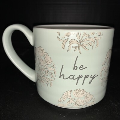 Blue Floral Stoneware Mug Cup Coffee Tea THRESHOLD Be