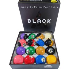Dongzhu Black Phenolic Resin Billiard Pool Ball Set 2-1/4" 57.2mm Standard Size