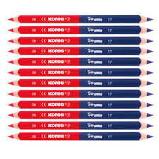 12x Kores Farbstift-Silbenstift Lernstift Malstift Korrketurstift rot/blau JUMBO