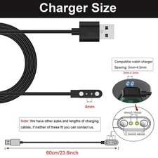  2 Pack, USB C USB-A Smart Watch Charger, Magnetic Charging Cable for T80 T70 T
