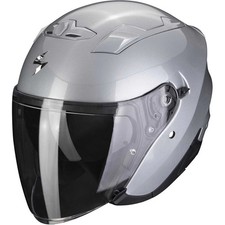 CASCO SCORPION EXO 230 JET SOLID SILVER GLOSSY  VISIERA TRASPARENTE