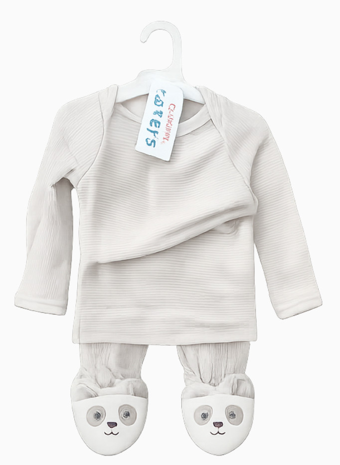 NUEVO CON ETIQUETAS Carter's Panda Bear Patas 3 Piezas Sombrero Conjunto Bebé Niño Niña Nuevo en Caja Recién Nacido