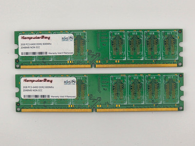 KomputerBay 4GB (2x 2GB) PC2-6400 DDR2 800MHz 2048MB NON ECC KIT refurb