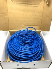 CAT5e CABLE  WIRE BULK ETHERNET NETWORK BLUE 24AWG Almost full box  CMG