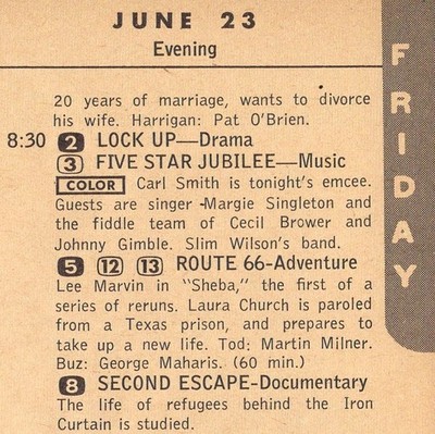 1961 TV LISTING / SINGER MARGIE SINGLETON on FIVE STAR JULBILEE MUSIC SHOW
