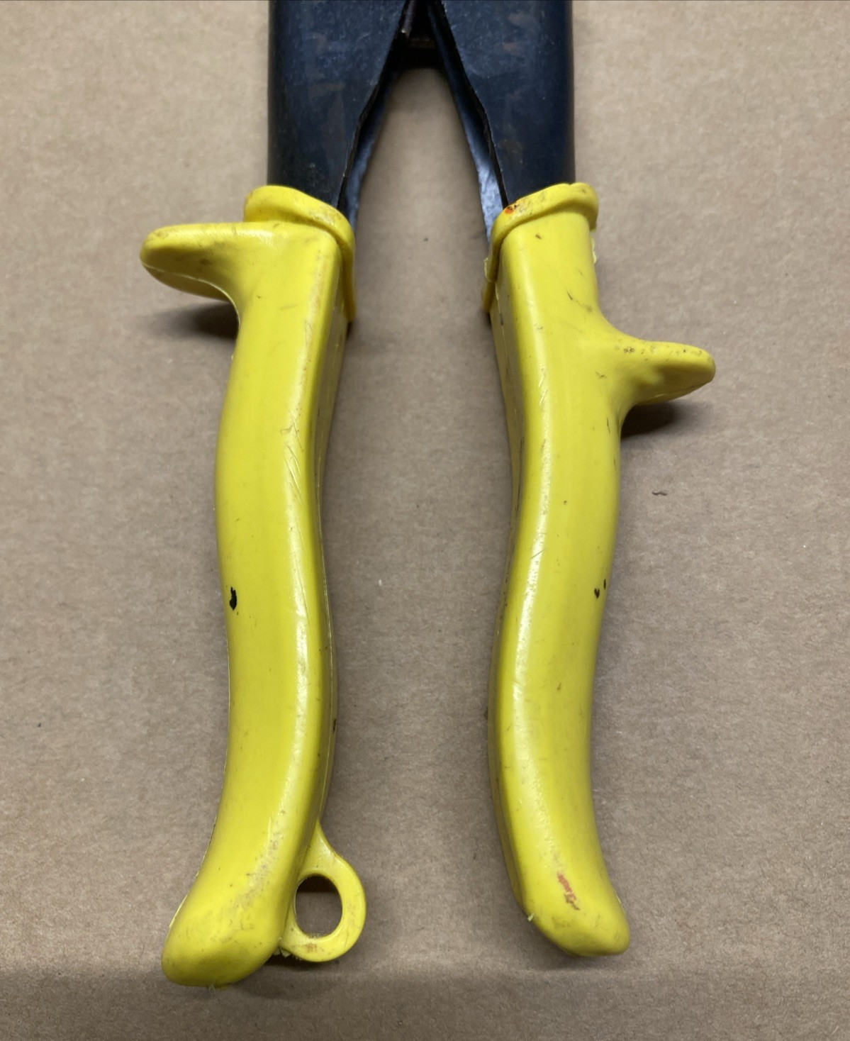 Vintage WISS M3 Sheet Metal Tin Snips, Yellow Handle, 10" Sheers, STRAIGHT CUT