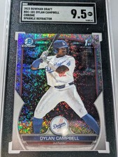 SGC 9.5 2023 Bowman Draft Chrome Dylan Campbell RC Chrome Sparkle Refractor 