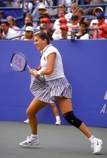 Tennis player Monica Seles of Yugoslavia hits a return at the wome- Old Photo 12