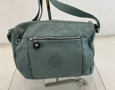 Kipling Blue Fabric Top Zip Crossbody Bag