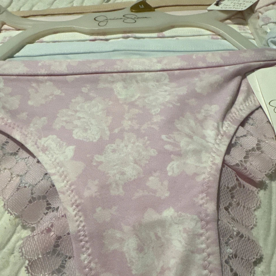 Jessica Simpson Mujer Tanga Ropa Interior Bragas 5 Pares Encaje Talla Mediana Lencería Foto 2 de 4
