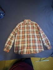 Carhartt Uomo Relaxed Fit Flanella Plaid Ruggine Marrone Tan GRANDE - Usato