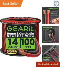 Reliable 14 Gauge Speaker Wire 100ft - Flexible, Durable CCA Red/Black, Easy Use