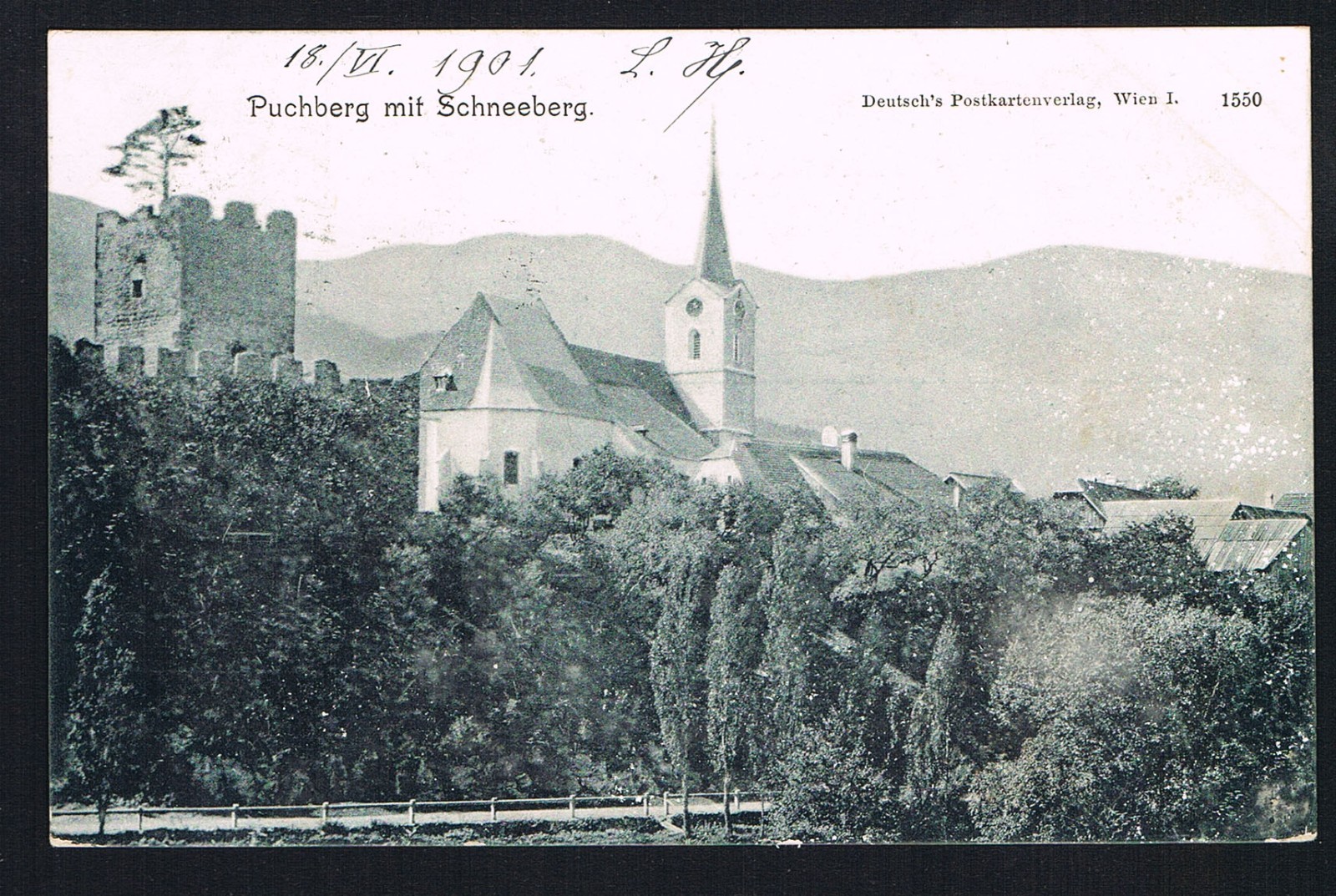 1 AK ANSICHTSKARTE CARTOLINA AUSTRIA ÖSTERREICH Puchberg mit Schneeberg 1901