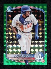2025 Bowman Chrome Prospects Green Geometric Refractor 28/99 Emil Morales 0o48