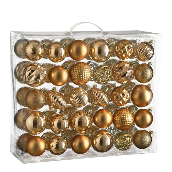 Mica Decorations Weihnachtsbaumkugeln-Set - 60 StüCk - Ø7 Cm - Bruchfest - Kupfe-image