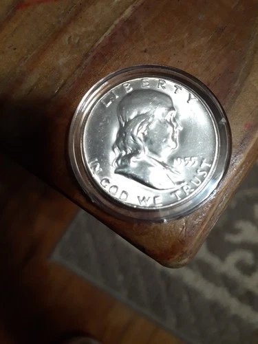 1955 (P) Franklin Silver Half Dollar Brilliant Uncirculated "Key Date Coin" Nice