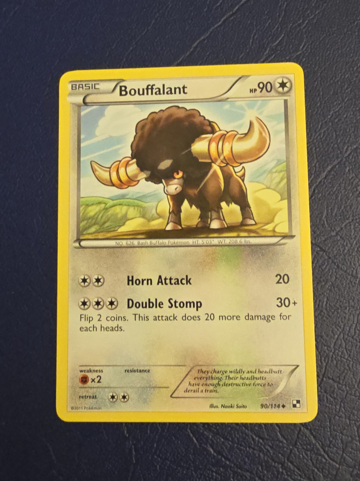 Bouffalant - 90/114 - 2011 Uncommon Black & White Pokemon Card NM