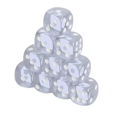 36Pcs Translucent Polyhedral Dice 16mm Square Dice W Rounded Edge, Light Blue