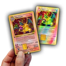 Charizard Base Set Credit Card Skin - Glossy Vinyl Decal Sticker Cover