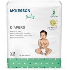 McKesson Baby Baby Diaper Size 3 16 to 28 lbs. BD-SZ3 28 Ct 0.43 per diaper
