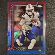 2025 Topps Chrome JAMES COOK Red White and Blue Refractor #35 Buffalo Bills