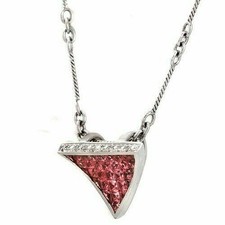 14K Gold 0.09 CT Diamonds 2.90CT Invisible Set Pink Sapphires Necklace 16" »BL16
