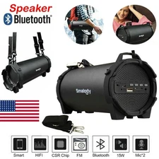 Loud Bluetooth Speaker Portable Wireless Boombox Aux Rechargeable Stereo System