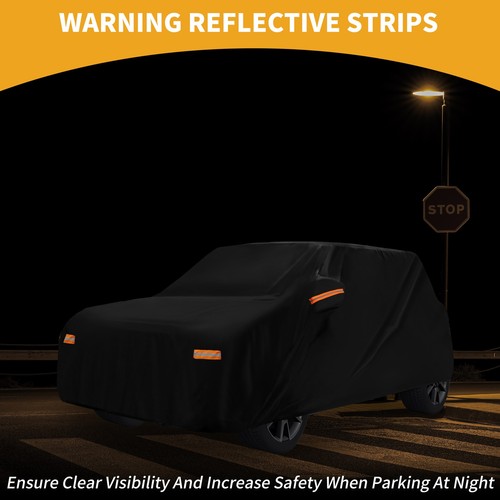 Car Cover Waterproof All Weather for Fiat 500 2007-2022 Black 210D-PU - Foto 3 di 8