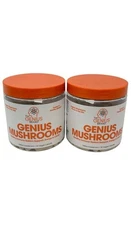 LOT OF 2 The Genius Brand Genius Mushrooms Organic 90 Veggie Caps EXP: 2026+ NEW