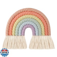 ZWA Rainbow Wall Hanging, Handmade Macrame Art Decor for Nursery Kids Room Ho
