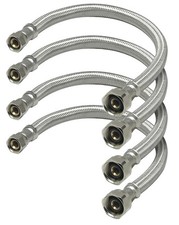 Highcraft Faucet Hose Connector 12" Length, 1/2" IPS X 3/8" Comp FIP Flexible...