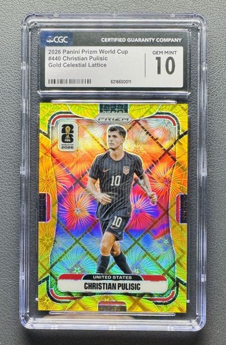 2026 Panini Prizm World Cup Christian Pulisic Celestial Lattice GOLD /10 CGC 10