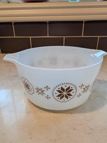 Vintage Pyrex Town & Country 473 Cinderella Mixing Bowl 1 Qt Brown Orange