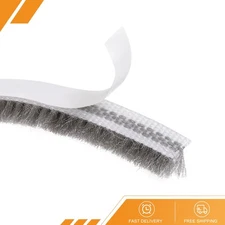 Brush Weather Stripping Adhesive Felt Door Seal Sweep Brush 197"x0.24" Gray