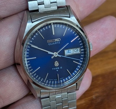 Seiko Quartz Type II 0903-8110 Blue Sunburst Dial 