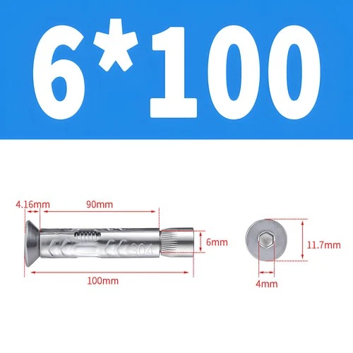 Heavy Duty Sleeve Anchor Expansion Bolt Allen Socket Countersunk Masonry M6-M12 - Picture 14 of 34