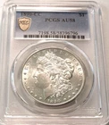 1890 CC $1 PCGS AU 58 Morgan Silver Dollar, Better Date Carson City AU/UNC Coin