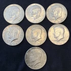 LOT OF 7, 40% Silver Kennedy Half Dollars 1967-1969