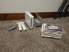 Nintendo Wii Console RVL-001 White Wii Game Console Lot Bundle