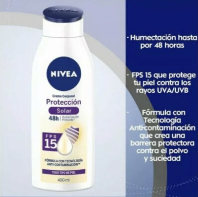 Crema corporal Nivea humectante protection solar FPS15- 400ml Nivea Moisturizing