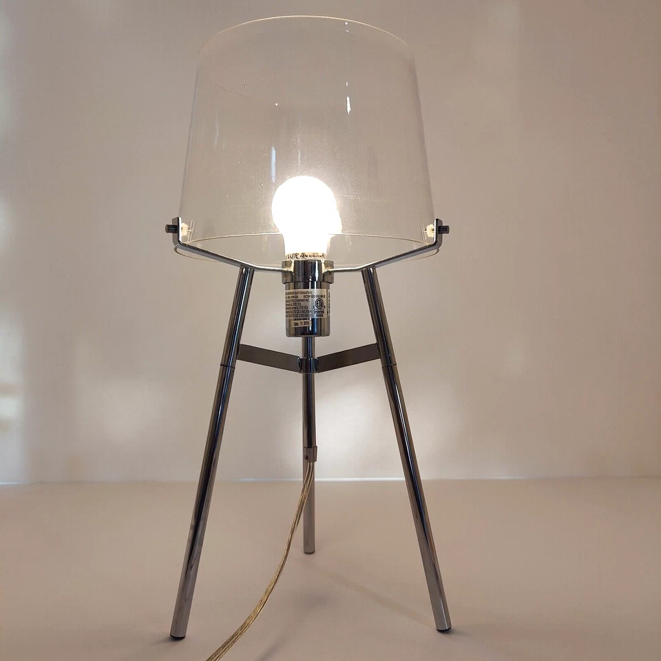 Globe Electric Lancaster 20" Tripod Table Lamp - Metal / Glass - Chrome / Clear - Image 3 of 4