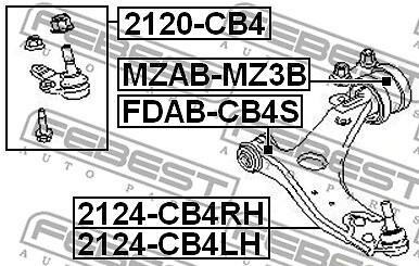 2120-CB4 FEBEST Ball Joint for FORD,FORD USA,VOLVO