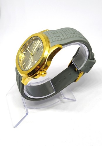 Reloj De Pulsera ZCC 1002 Hombre Cuarzo Fecha Correa De Silicona Dorado/Gris Lac - Imagen 3 de 4