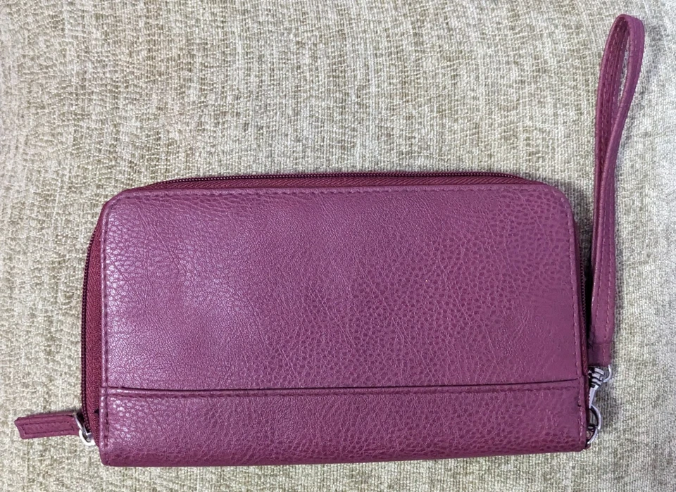 Nicole Miller молнии вокруг кошелек с ремешком темно сливы застежки Нью-Йорк бумажник Winterberry - Изображение 2 из 3